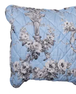 Dekorační polštáře Modrý vintage povlak na polštář s květinami - 40*40 cm Clayre & Eef Q192.020