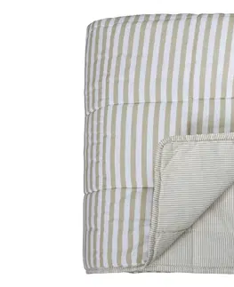 Přehozy Béžově pruhovaný bavlněný přehoz Quilt Stripes - 130*180 cm Chic Antique 16090504 (16905-04)