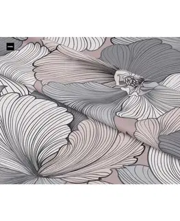 Závěsy Závěs dekorační nebo látka, OXY Ibišek růžovo šedý, 150 cm 150 cm