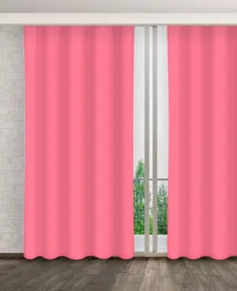 Jednobarevné hotové závěsy Růžový závěs na okna bez motivu 160 x 260 cm