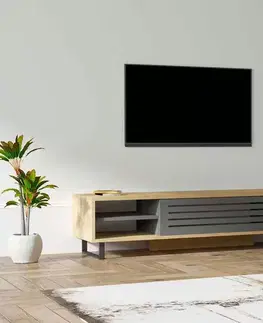 TV stolky Sofahouse Designový TV stolek Xiomara 160 cm antracitový