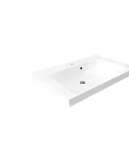 Koupelnový nábytek MEREO Mailo, koupelnová skříňka s umyvadlem z litého mramoru 81 cm, bílá, chrom madlo CN511M