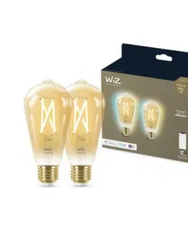 LED žárovky WiZ SET 2x LED žárovka E27 ST64 Filmant amber 6,7W (50W) 640lm 2000-5000K IP20, stmívatelné