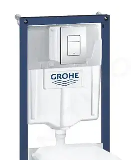 Záchody GROHE Solido Set předstěnové instalace, klozetu a sedátka softclose, tlačítko Skate Cosmopolitan, chrom 39468000