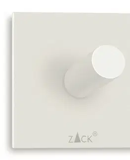 Koupelnový nábytek háček na ručníky čtvercový nerezový bílý větší DUPLO Zack