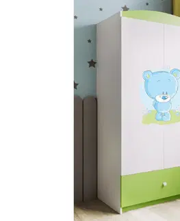Dětský nábytek Kocot kids Dětská skříň Babydreams 90 cm medvídek zelená