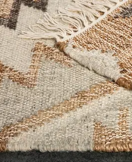 Koberce LuxD Designový koberec Pahana 230 x 160 cm béžovo-hnědý - konopí a vlna