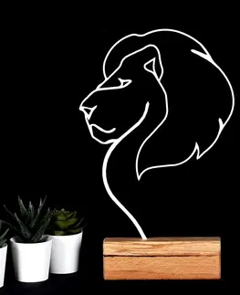  Hanah Home Kovová dekorace Lion 32 cm bílá