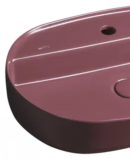 Umyvadla ISVEA INFINITY OVAL keramické umyvadlo na desku, 60x40cm, maroon red 10NF65060-2R