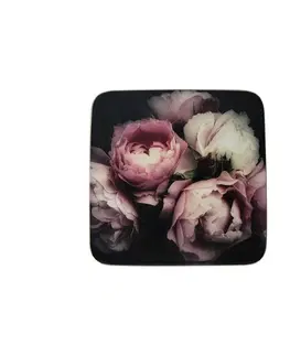 Prkénka a krájecí desky 6ks pevné korkové podtácky s růžemi Vintage Roses - 10*10*0,4cm Mars & More SCOZVR