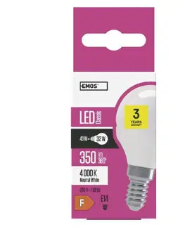 LED žárovky EMOS LED žárovka Classic Mini Globe 4W E14 neutrální bílá 1525731402