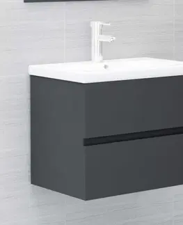 Koupelnové skříňky Skříňka pod umyvadlo 60 cm Dekorhome Dub sonoma šedý