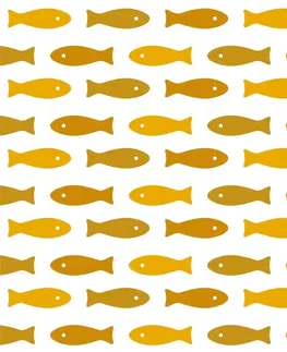 Ubrousky 20ks papírových ubrousků s dekorem okrových rybek  - 33*33 cm J-Line by Jolipa 1450