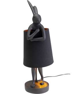 Designové stojací lampy KARE Design Stolní lampa Animal Rabbit černá 50cm