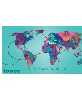 Ručníky Towee Rychleschnoucí osuška TRAVEL THE WORLD, 80 x 160 cm