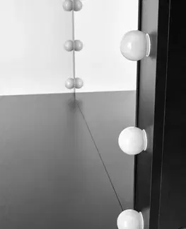 Toaletní stolky HALMAR Toaletní stolek s LED osvětlením HOLLYWOOD XL černý