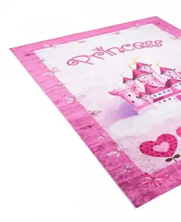 Dětské koberce Dívčí koberec s motivem zámku pro princezny Šířka: 160 cm | Délka: 220 cm