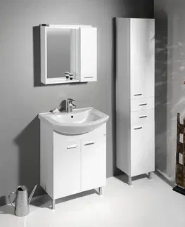 Koupelnový nábytek AQUALINE ZOJA umyvadlová skříňka 61,5x74x32cm, bílá, 2x dvířka 51063