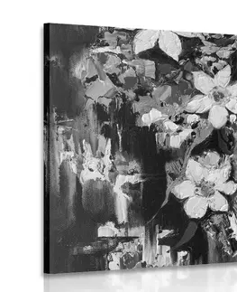 Černobílé obrazy Obraz originální malba ženy v černobílém provedení