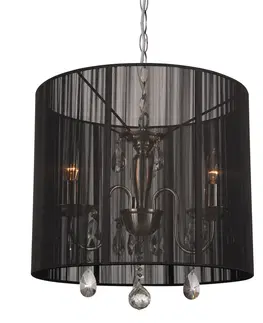 Svítidla Černý kulatý lustr Merel - Ø40 x 120 cm / 3*E14 Collectione 8500111160010
