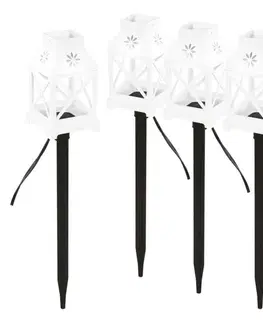 Interiérové dekorace EMOS LED dekorace - zapichovací lucerny bílé, venkovní i vnitřní, studená bílá DCLC01