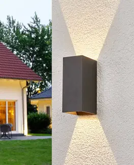 Venkovní nástěnná svítidla Lucande Mikka - 2zdrojové LED venkovní nástěnné světlo