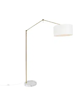 Stojaci lampy Moderní stojací lampa zlatá se stínidlem bílá 50 cm nastavitelná - Redaktor