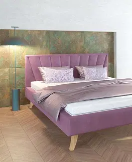 Postele FDM Čalouněná manželská postel HEAVEN | 140 x 200 cm Barva: Fialová