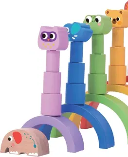 Dřevěné hračky 2Kids Toys Balanční duha PETS se zvířátky vícebarevná