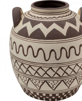 Keramické vázy KARE Design Hnědobílá keramická váza Nio 20cm