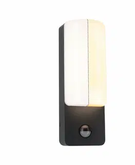 LED venkovní nástěnná svítidla PAULMANN LED venkovní nástěnné svítidlo Bonnie pohybové čidlo neláká hmyz a IP44 93x77mm 2200 - 3000K 8,5W 230V antracit hliník