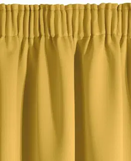Zatemňovací závěsy Žlutý zatemňovací závěs s řasící páskou na kolíčky
