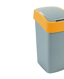 Odpadkové koše CURVER - Koš odpadkový Flipbin 50l stříbrná/žlutá