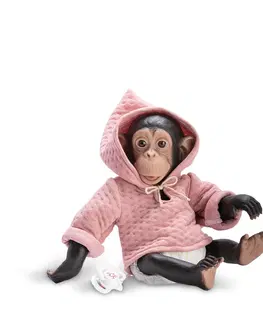 Hračky panenky RAPPA - Realistická panenka od Asivil ze Španělska šimpanz Lola růžová 35 cm