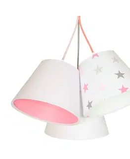 Závěsná světla Maco Design Závěsná lampa do dětského pokoje Zsofia 3 světla bílá/růžová