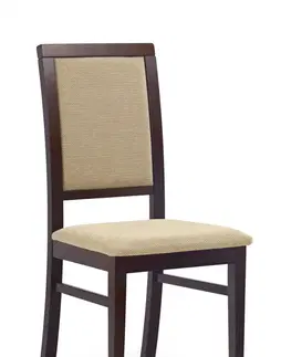 Židle HALMAR Jídelní židle Kely tmavý ořech/béžová