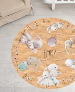 Korkové koberce Dětský koberec zvířátka s abecedou, korkový koberec