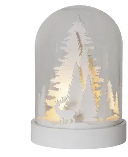 Vánoční vnitřní dekorace STAR TRADING LED dekorativní světlo Kupol lesní scéna, bílá