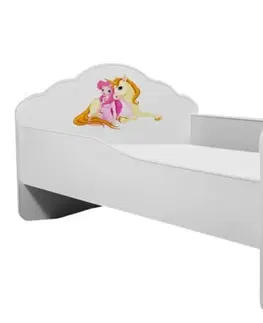 Postele pro děti s obrázky ArtAdrk Dětská postel CASIMO Provedení: Dívka s jednorožcem