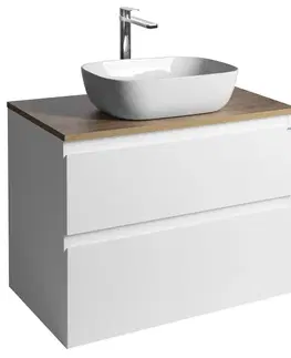 Koupelnový nábytek AQUALINE ALTAIR skříňka s deskou 78,5 cm, bílá/dub emporio AI280-02