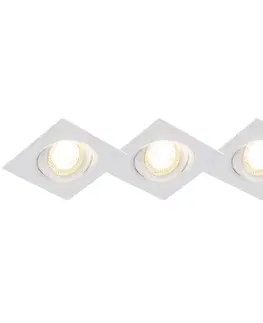 Podhledove svetlo Sada 3 vestavných bodových světel bílá včetně LED 3-stupňově stmívatelné - Miu
