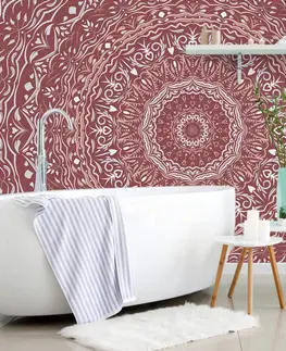 Samolepící tapety Samolepící tapeta Mandala ve vintage stylu v růžovém odstínu