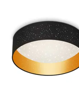 LED stropní svítidla BRILONER Hvězdné nebe stropní svítidlo, pr. 40 cm, 18 W, 2200 lm, černá-zlatá BRILO 3882-015