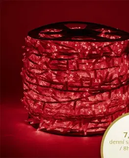 LED řetězy DecoLED LED světelný řetěz - 100m, 2000 červených diod, bílý kabel