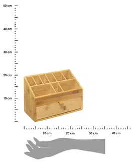 Úložné boxy DekorStyle Bambusový organizér B2Bus 9x přihrádka 1x šuplík