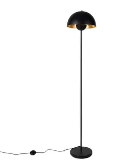 Stojaci lampy Chytrá stojací lampa černá se zlatou včetně Wifi A60 - Magnax