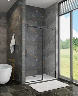 Sprchové kouty H K Posuvné sprchové dveře DIAMOND BLACK 136- 140x200 cm L/P varianta SE-DIAMONDBLACK140SET