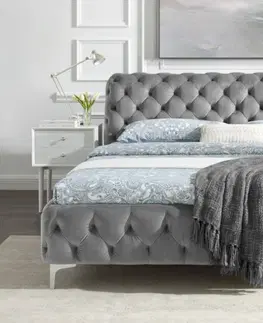 Designové postele LuxD Designová postel Rococo 160 x 200 cm šedý samet