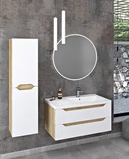 Koupelnový nábytek SAPHO WAVE umyvadlová skříňka 89,7x45x47,8cm, pravá, bílá WA093-3030