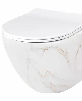 Kompletní WC sady Závěsná WC mísa Rea Carlos Flat bílá